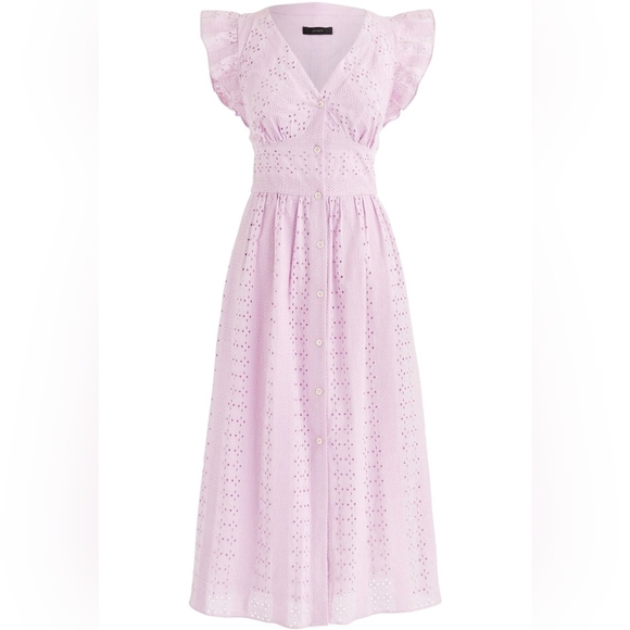 NWT J.Crew Lavender Eyelet Dress - Picture 1 of 9